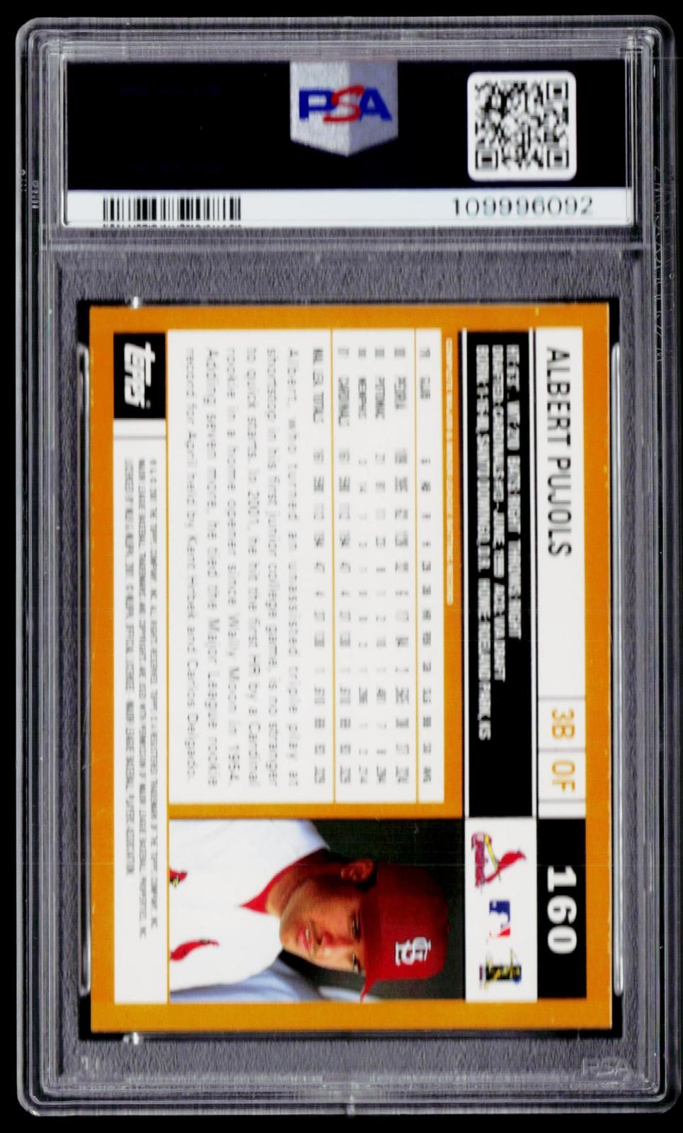 2002 Topps #160 Albert Pujols PSA 9
