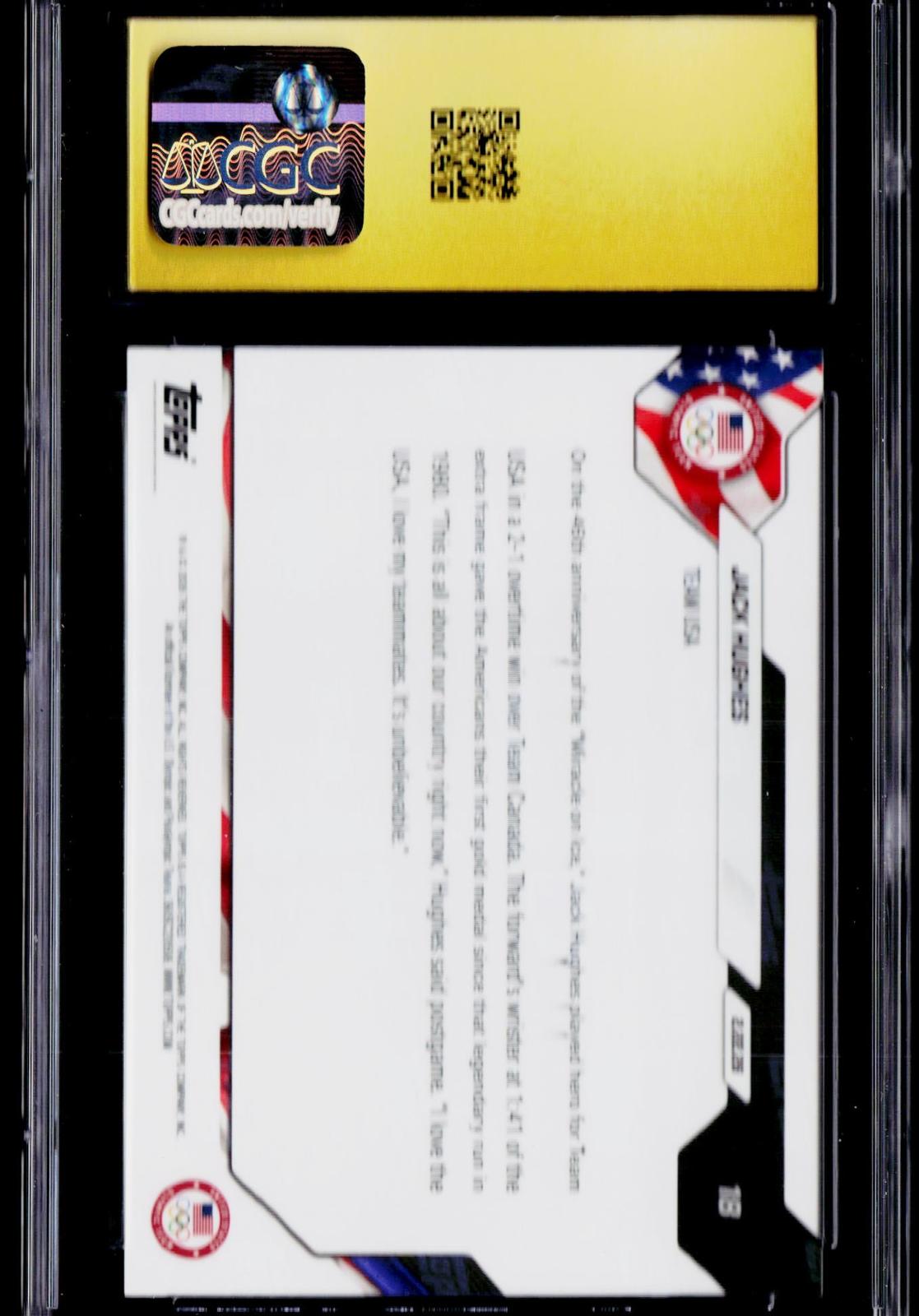 2026 Topps Now Olympic/Paralympic Games #18 Jack Hughes CGC Pristine 10
