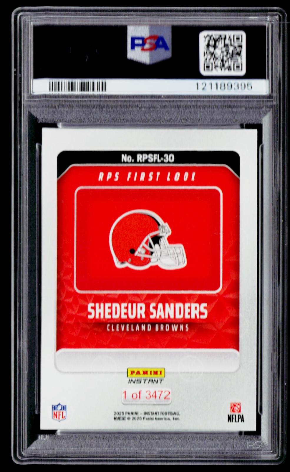 2025 Panini Instant NFL RPS First Look #RPSFL-30 Shedeur Sanders PSA 10