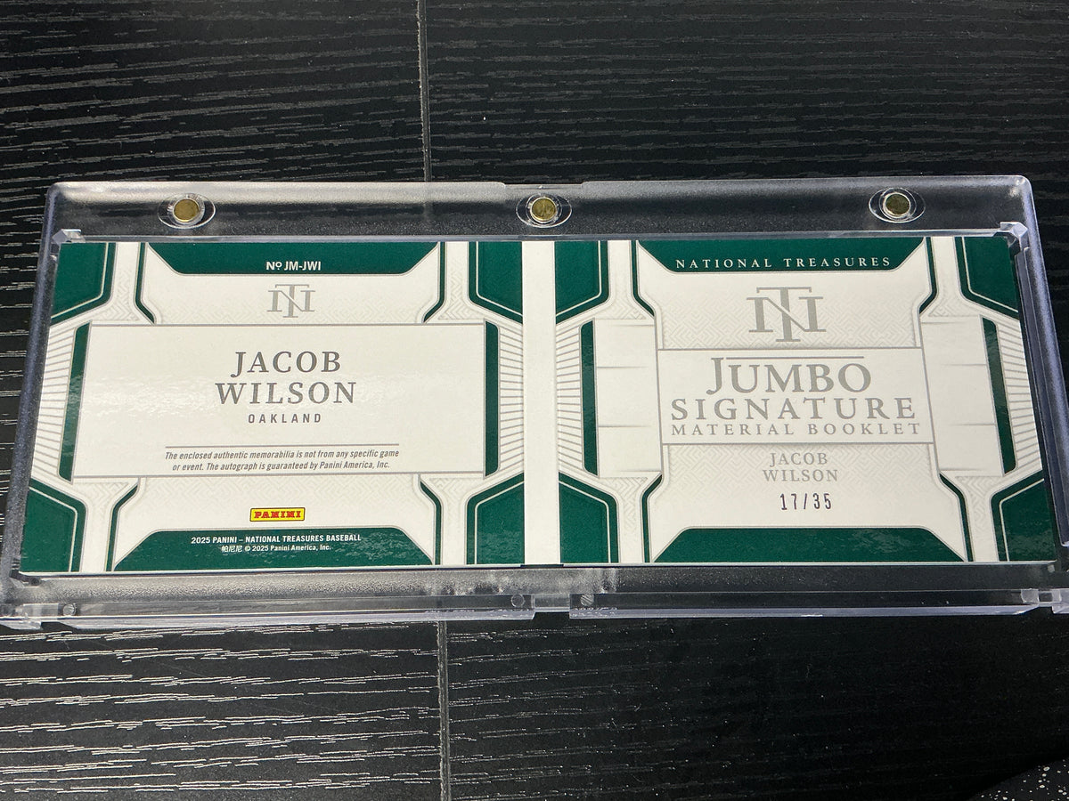 2025 Panini National Treasure Jumbo Material Signature Jacob Wilson #/35
