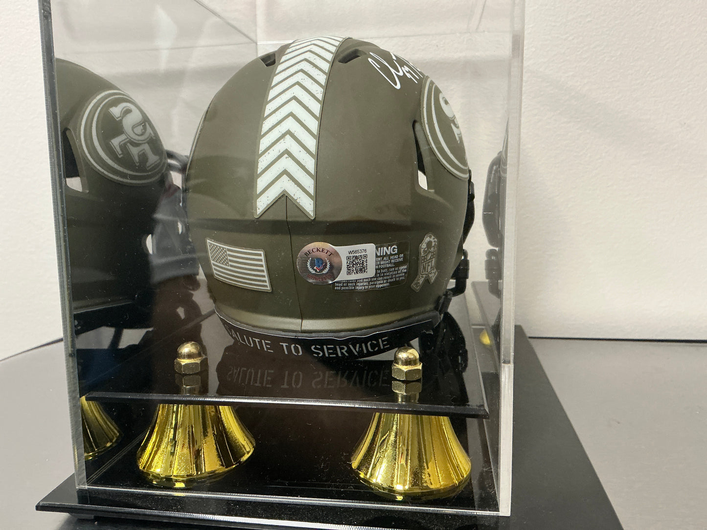 Christian McCaffery Autographed Mini Helmet STS (Beckett COA)