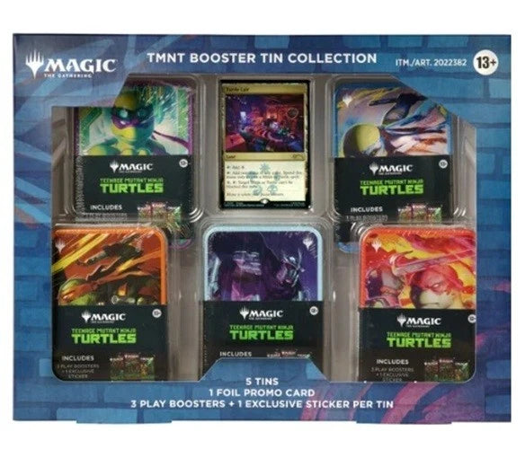 Magic the Gathering TMNT 5 Tin Booster Collection 15 Play Booster Packs