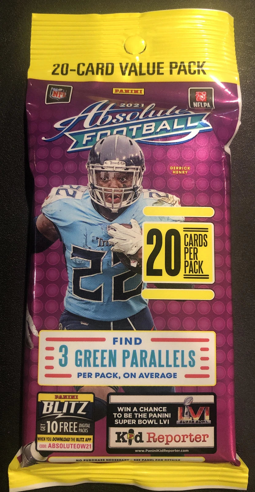 2021 Panini Absolute Football Value Cello Pack New 20 Cards Per Pk