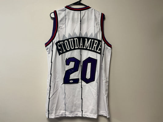 Damon Stoudamire Autographed Custom Raptors Jersey (JSA COA)