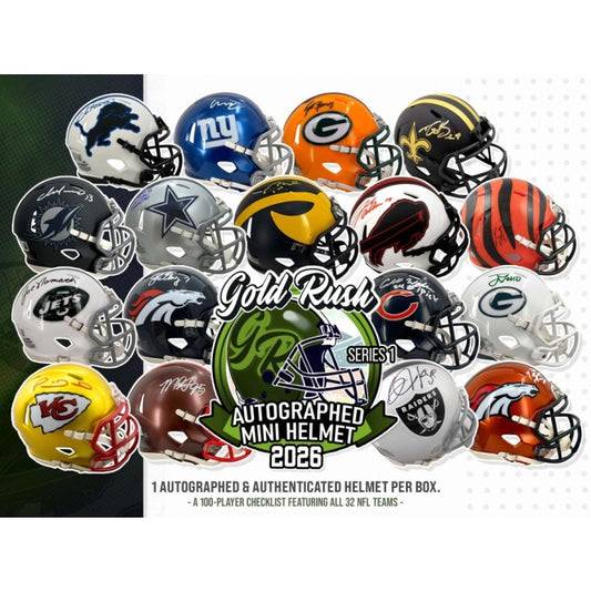 2026 Gold Rush Autographed Mini Helmet Football Edition Series 1 Box