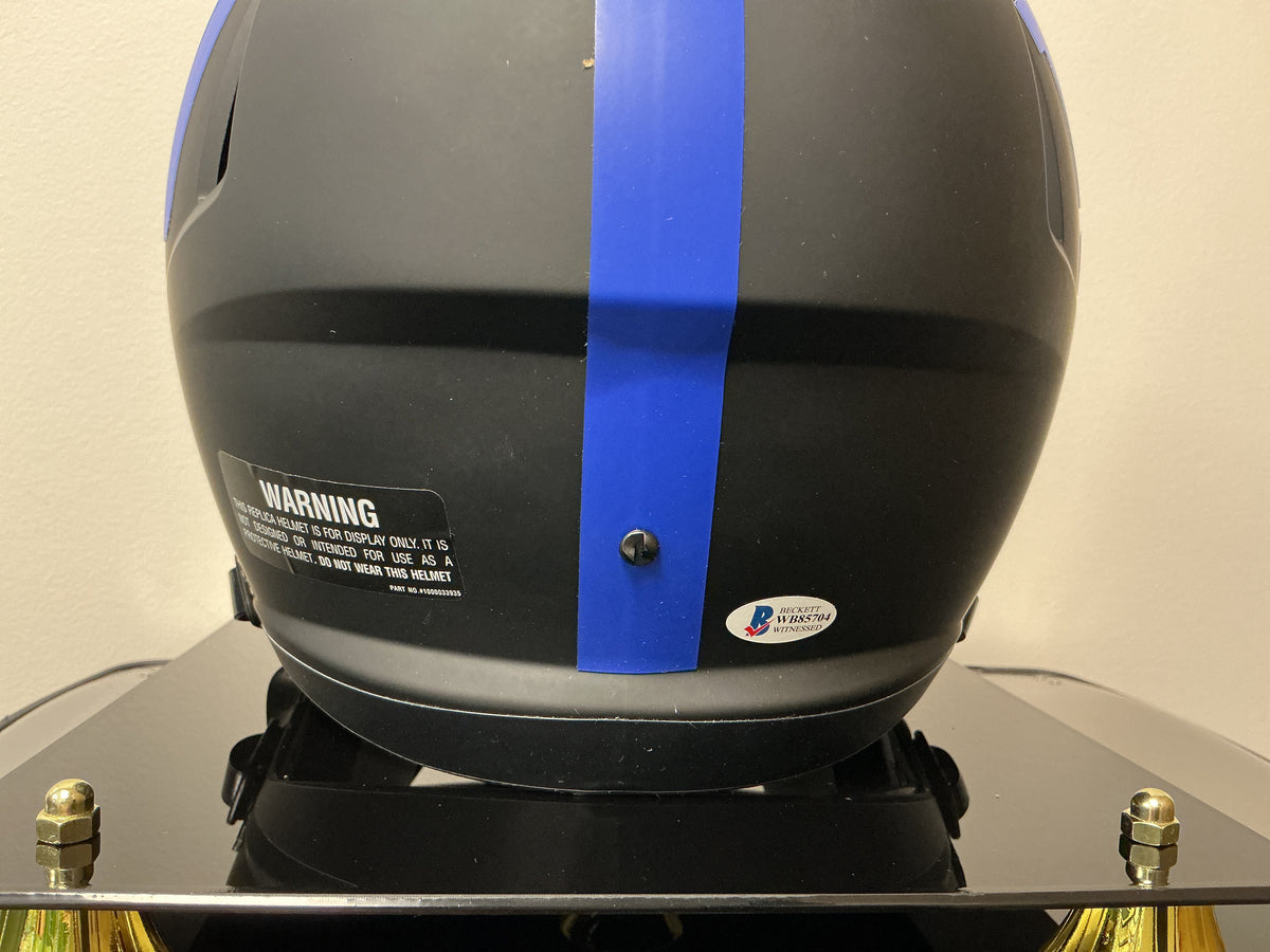 Saquon Barkley Autographed Replica Giants Helmet w/ Inscription (2018 OROY)(BAS COA)