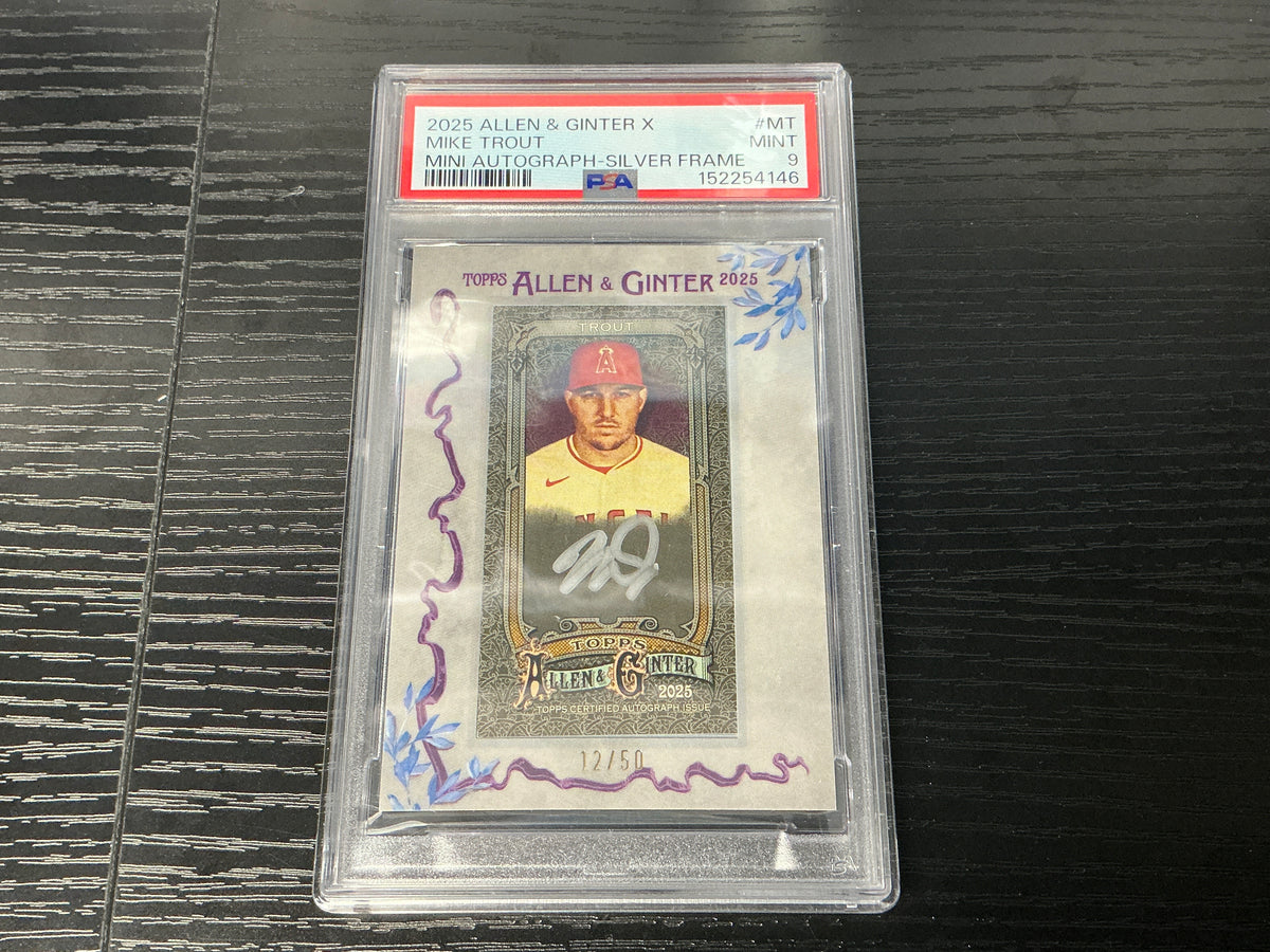 2025 Allen & Ginter X #MA-MT Mike Trout Mini Autograph #/50 PSA 9