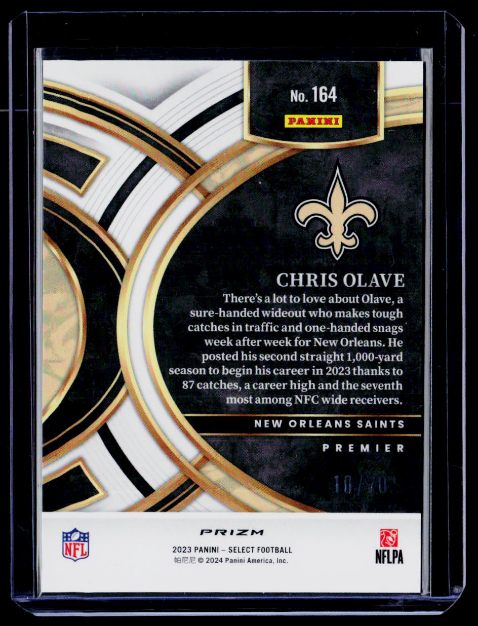 2023 Panini Select #164 Chris Olave Dragon Scale Prizms #/70