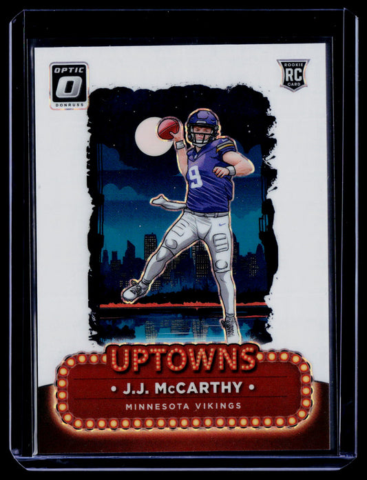2024 Donruss Optic #10 J.J. McCarthy Uptowns White Pandora #/25