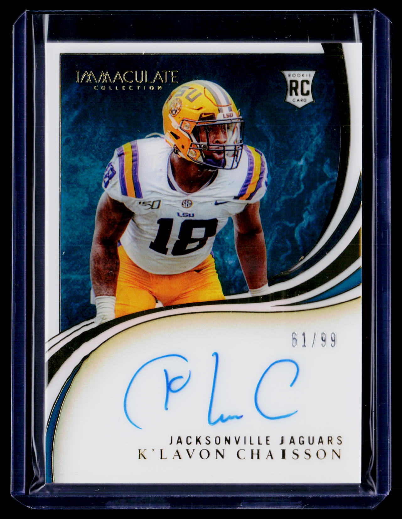 2020 Panini Immaculate Collection #RA-KL K'Lavon Chaisson Rookie Autographs #/99