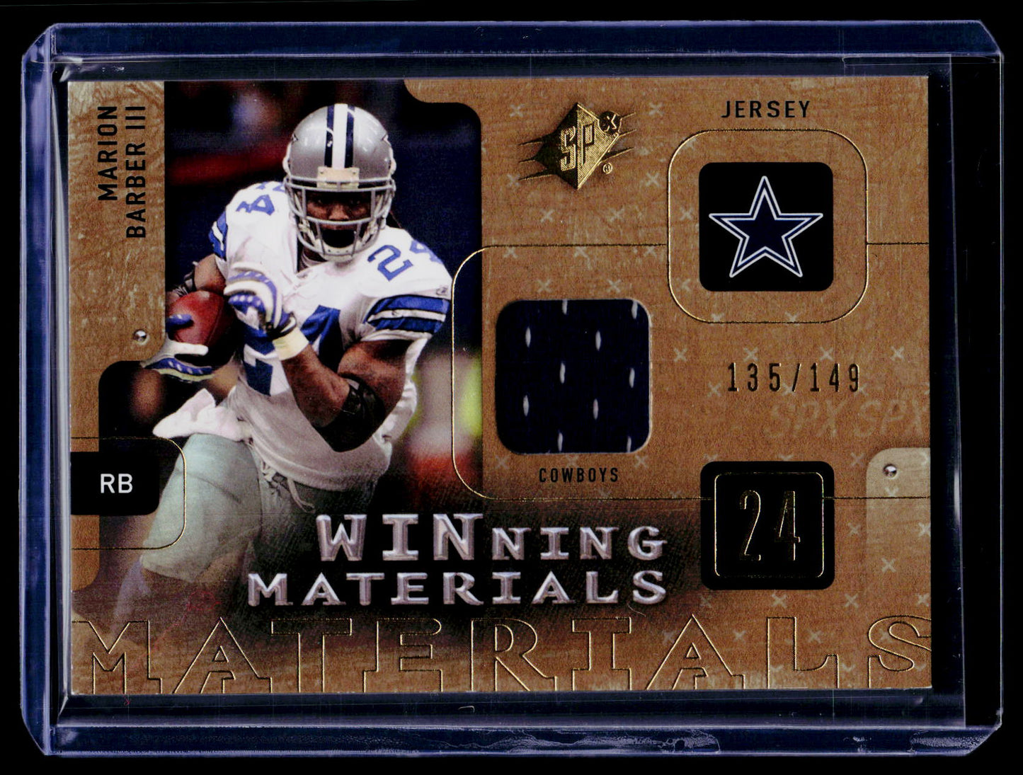 2009 SPx #W-BA Marion Barber III Winning Materials Jersey #/149