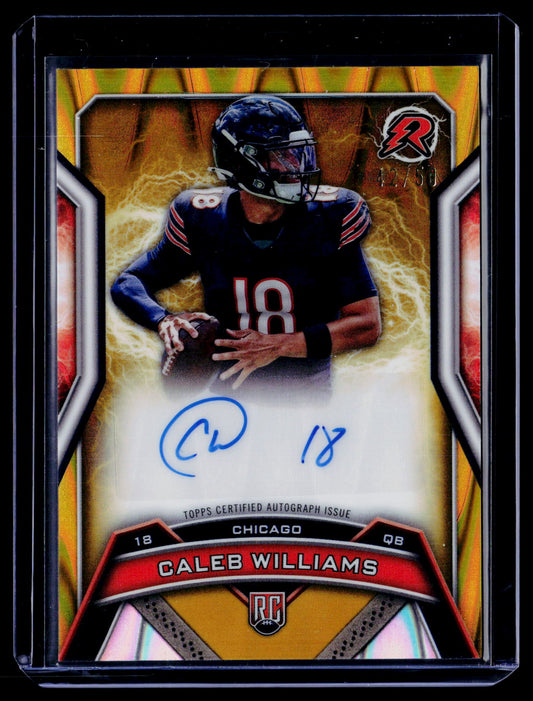 2024 Topps Resurgence #RRS-CW Caleb Williams Rookie Signatures Gold Surge #/50