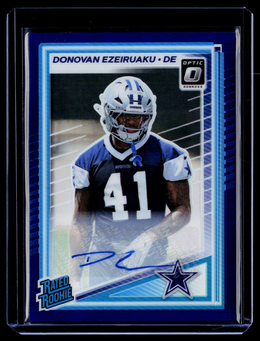 2025 Donruss Optic #230 Donovan Ezeiruaku Rated Rookies Autographs Purple #/50