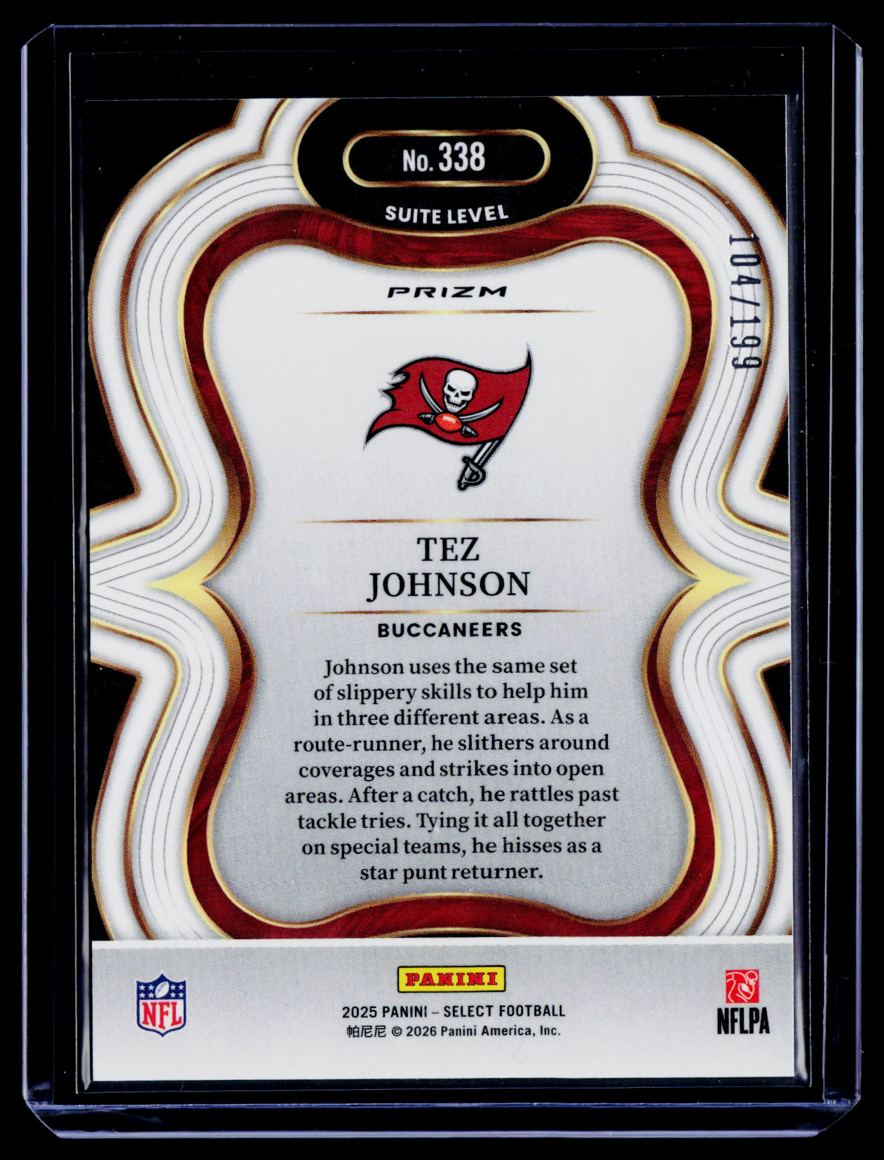 2025 Panini Select #338 Tez Johnson Tri-Color Prizm #/199