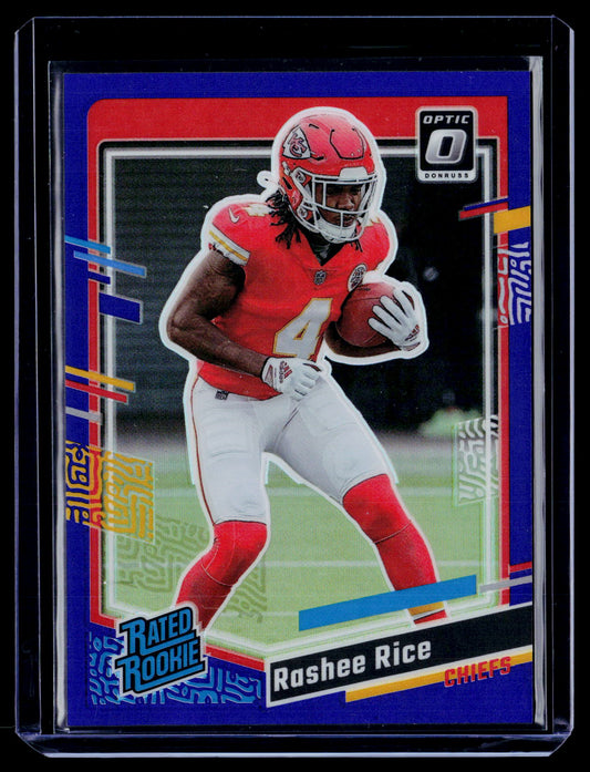 2023 Donruss #350 Rashee Rice Optic Rated Rookie Preview Purple Prizm #/50