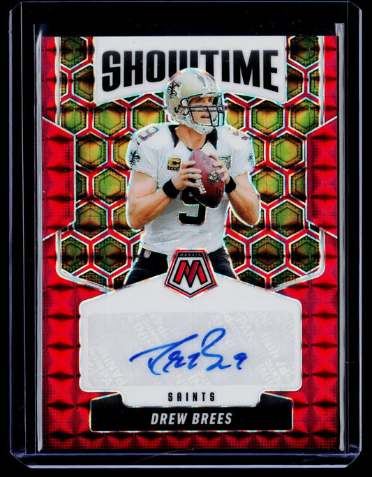 2025 Panini Mosaic #SOS-DBR Drew Brees Showtime Signatures Red #/199