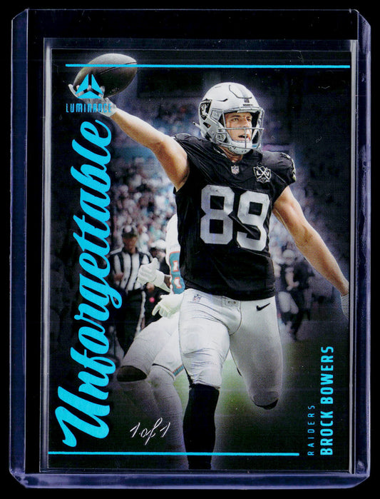 2025 Panini Luminance #5 Brock Bowers Unforgettable Platinum #/1