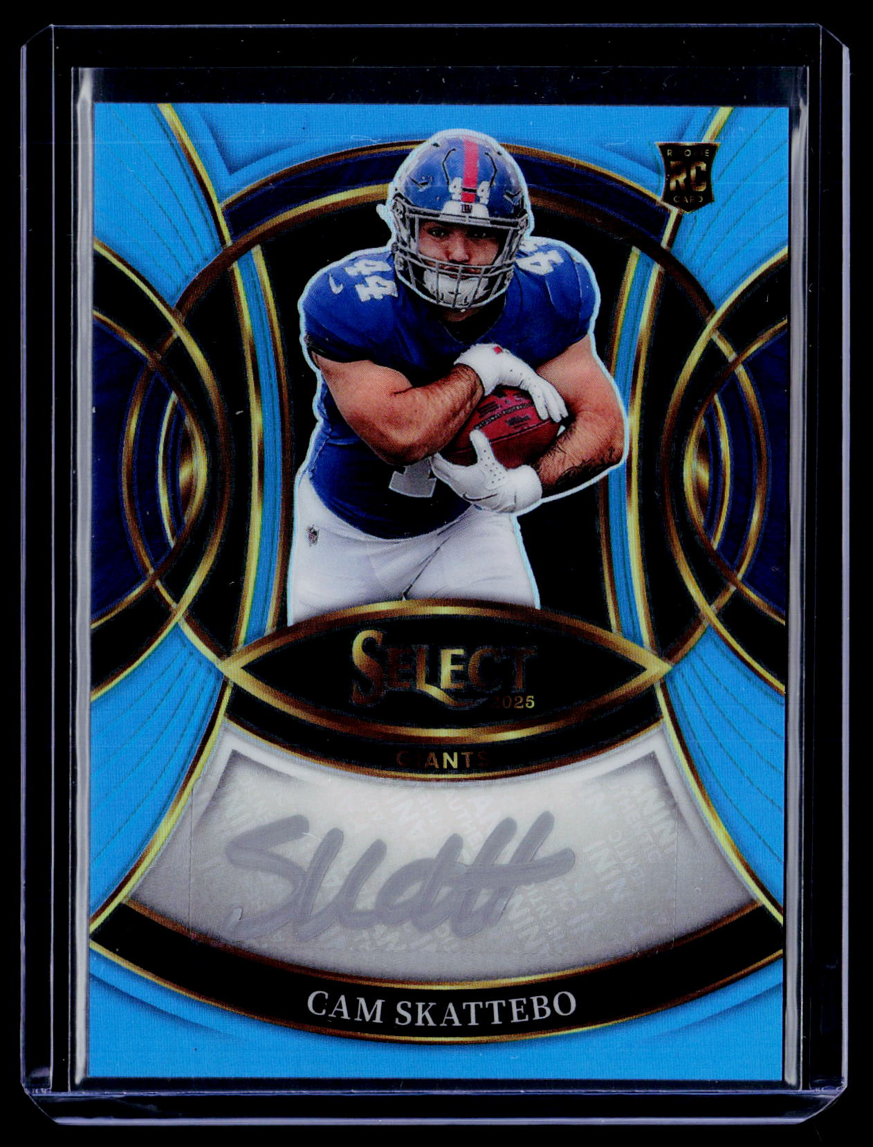2025 Panini Select #RSI-CSO Cam Skattebo Rookie Signatures Light Blue Prizm #/49