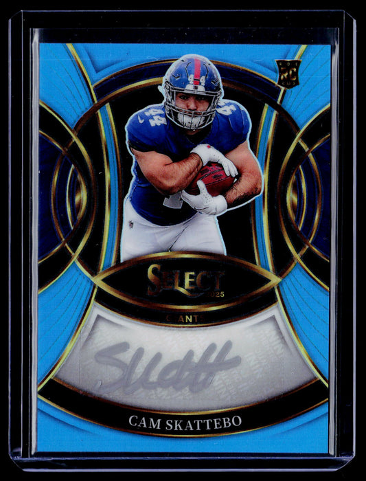 2025 Panini Select #RSI-CSO Cam Skattebo Rookie Signatures Light Blue Prizm #/49