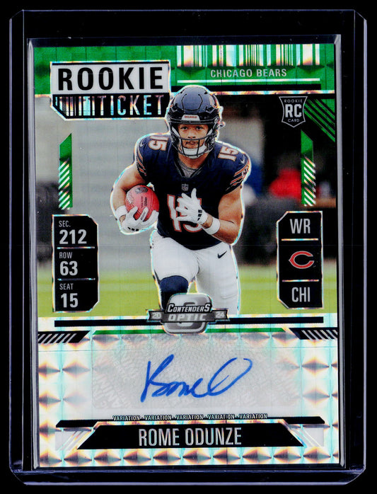 2024 #PV-ROM Rome Odunze Contenders Optic Rookie Ticket Variation Green #/24