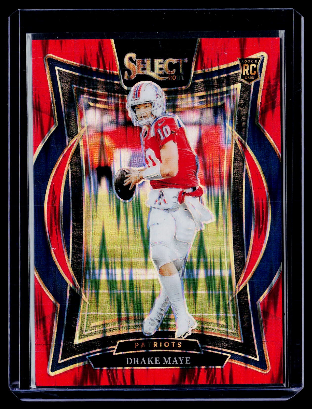 2024 Panini Select #27 Drake Maye Red Prizm Shock #/249