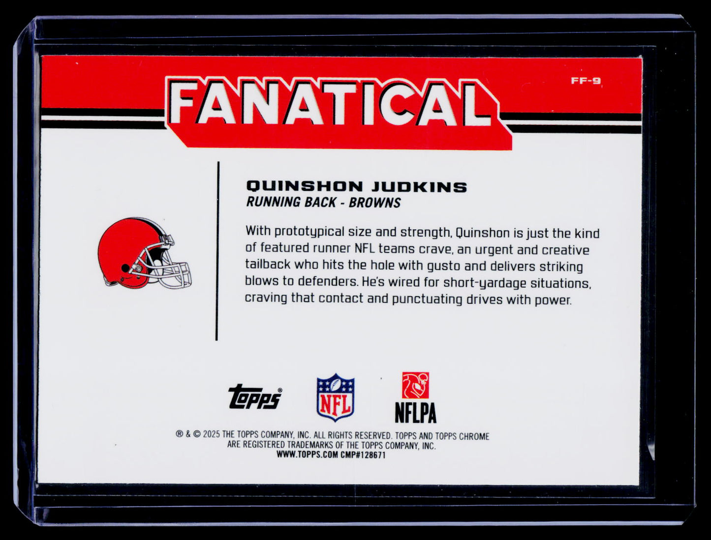 2025 Topps Chrome #FF-9 Quinshon Judkins Fanatical Refractor