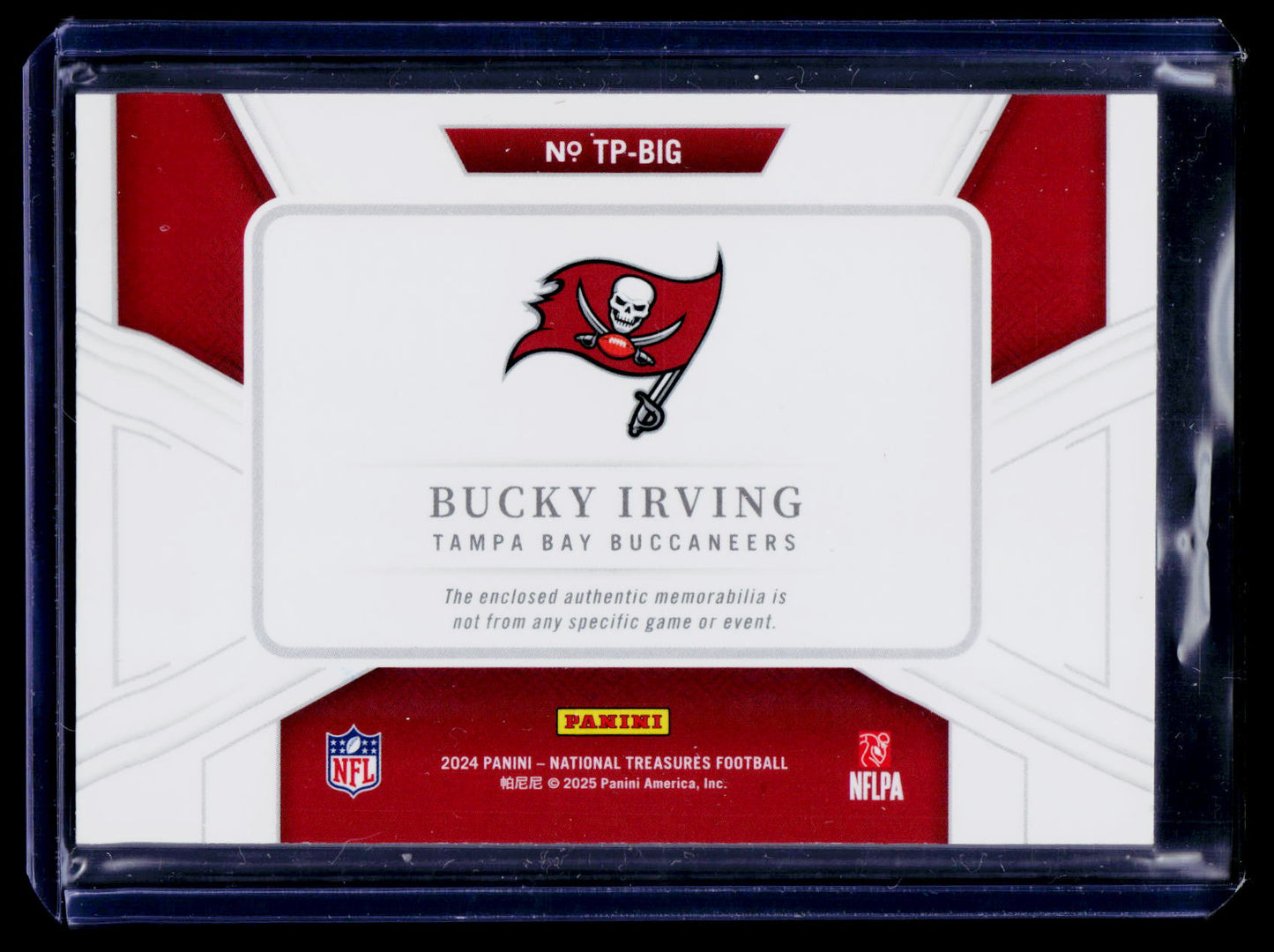 2025 Panini National Treasures #TP-BIG Bucky Irving Treasured Patches #/49