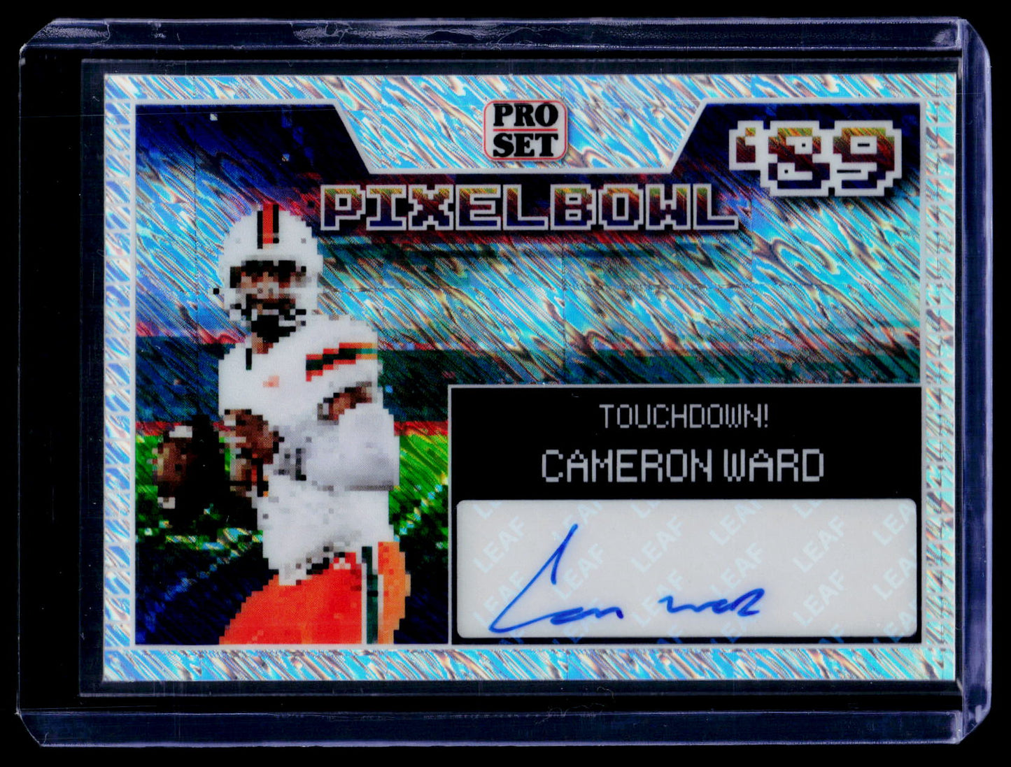 2024 Leaf Cameron Ward Pro Set Pixel Bowl '89 Autographs Shimmer Silver #/10