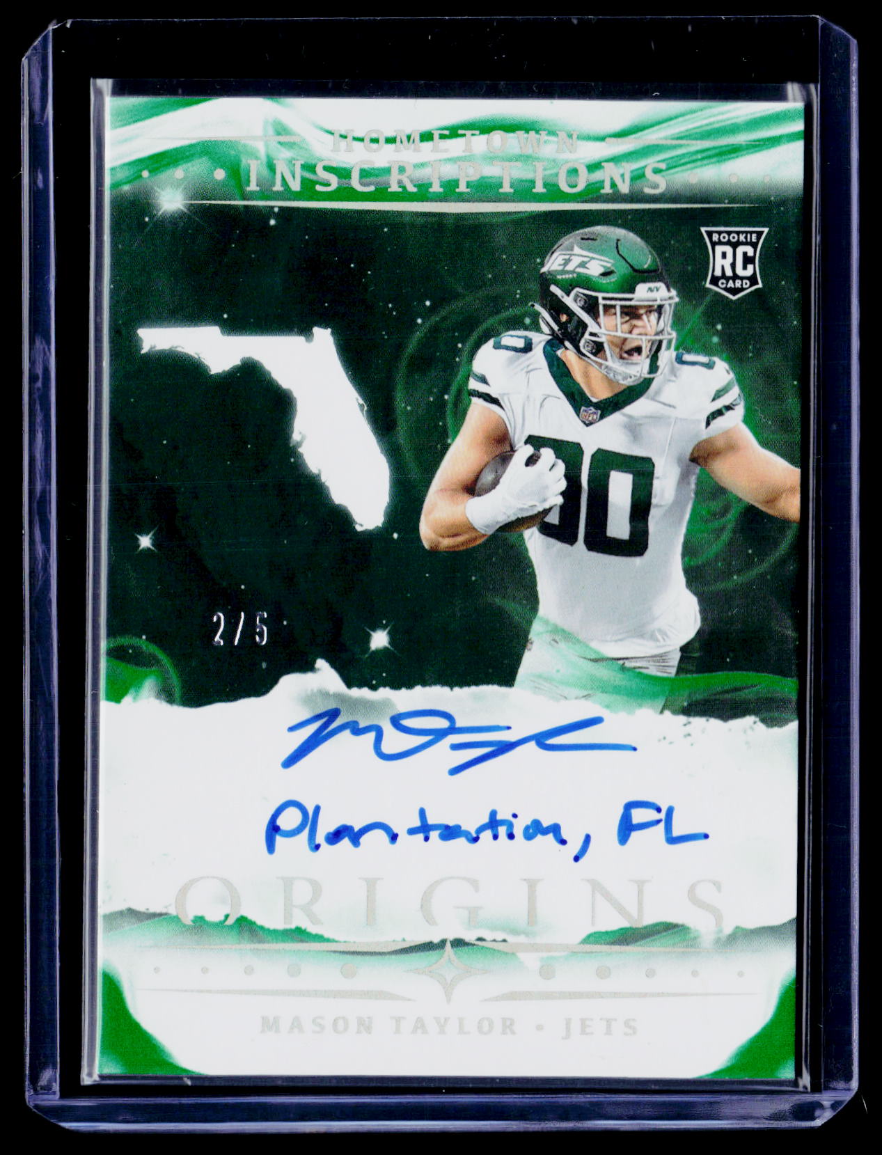 2025 Panini Origins #HI-14 Mason Taylor Hometown Inscriptions Green #/5