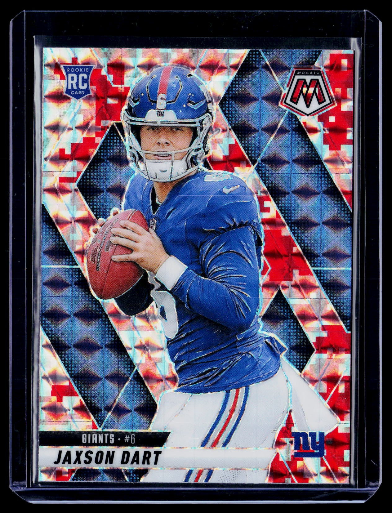 2025 Panini Mosaic #362 Jaxson Dart Mosaic Camo Red