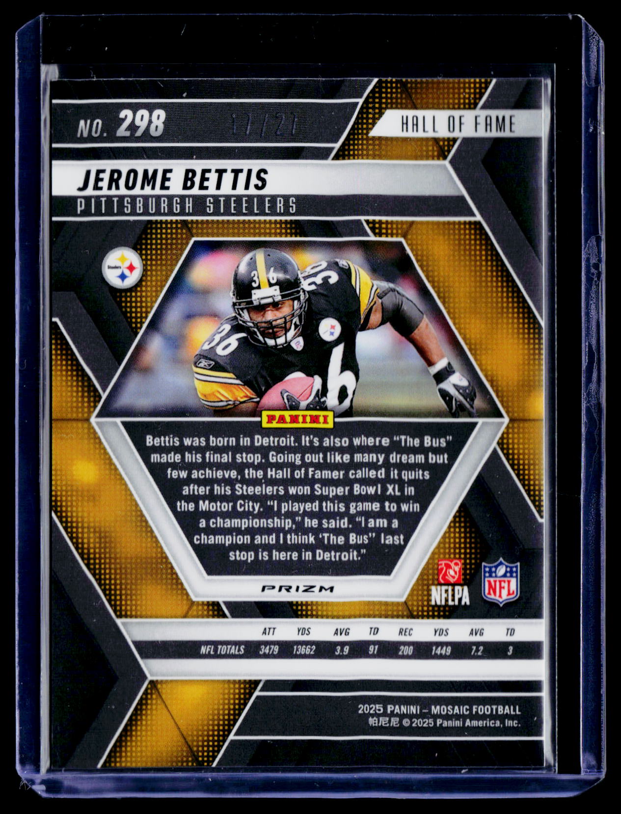 2025 Panini Mosaic #298 Jerome Bettis Mosaic Red Wave #/27