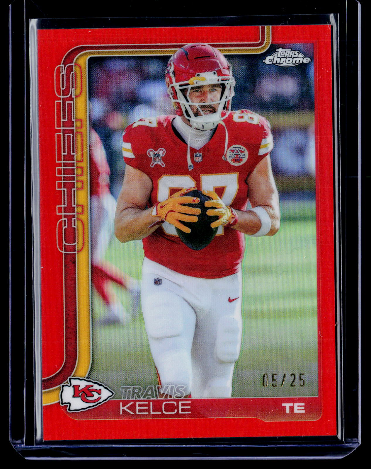 2025 Topps Chrome #150 Travis Kelce Orange Refractor #/25