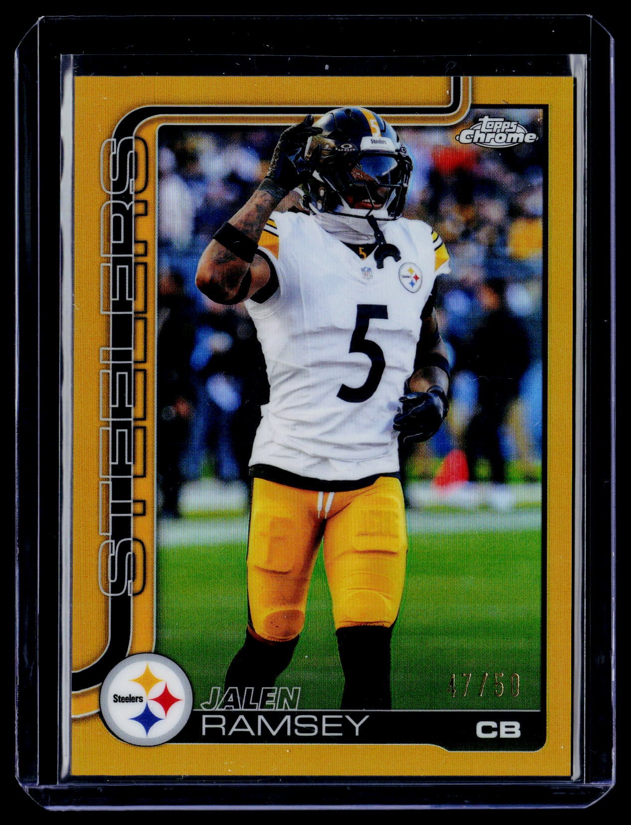 2025 Topps Chrome #191 Jalen Ramsey Gold Refractor #/50