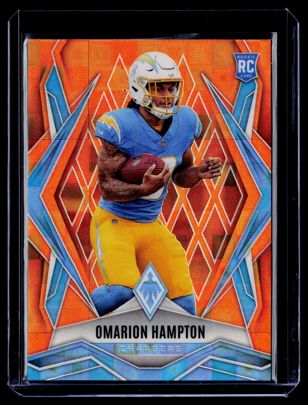2025 Panini Phoenix #192 Omarion Hampton Orange Pandora Prizm #/189