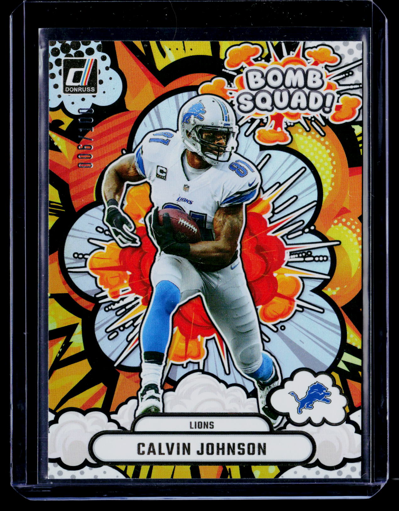 2025 Donruss #BS-CJN Calvin Johnson Bomb Squad Holo #/100
