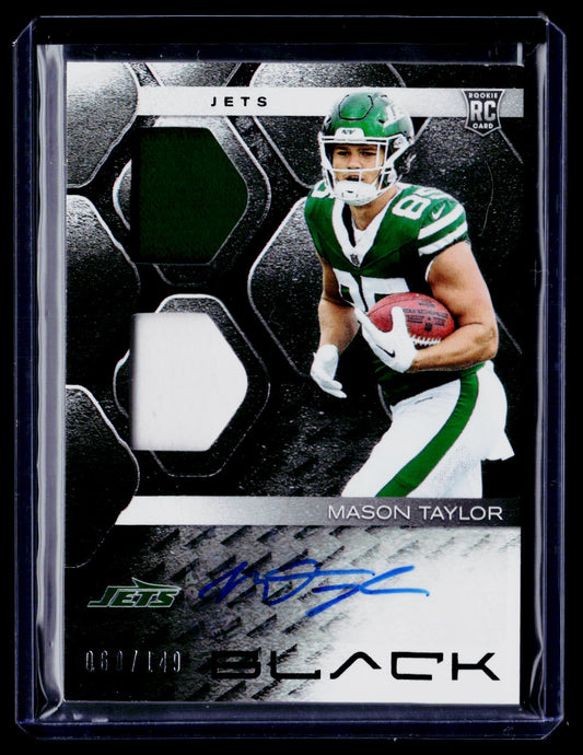 2025 Panini Black #RSM-MTR Mason Taylor Rookie Signature Materials #/149