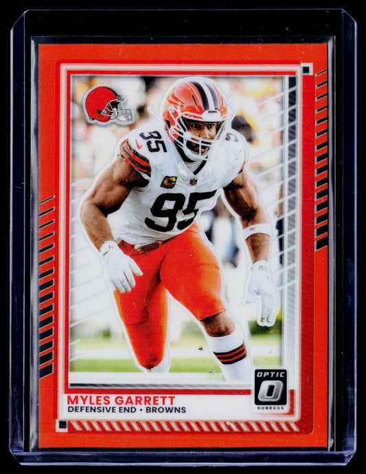 2025 Donruss Optic #158 Myles Garrett Orange #/299