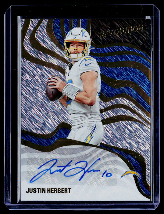 2025 Panini Revolution #RSA-JHT Justin Herbert Revolution Signatures Storm