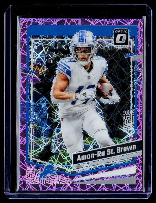 2023 Donruss Optic #59 Amon-Ra St. Brown Pink Velocity #/79