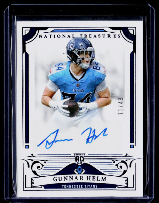 2025 Panini National Treasures #117 Gunnar Helm Auto Purple #/49