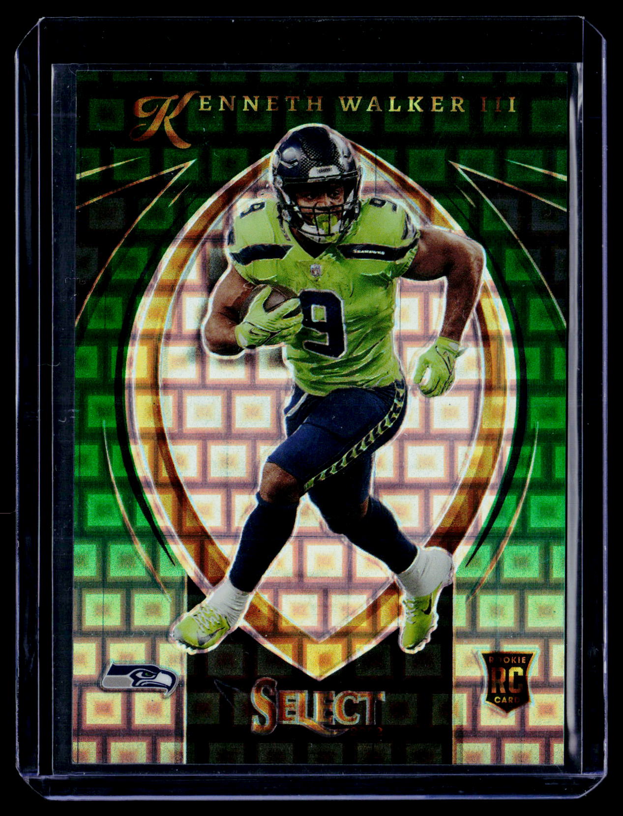 2022 Panini Select #SCR-16 Kenneth Walker III Select Green Pandora #/5
