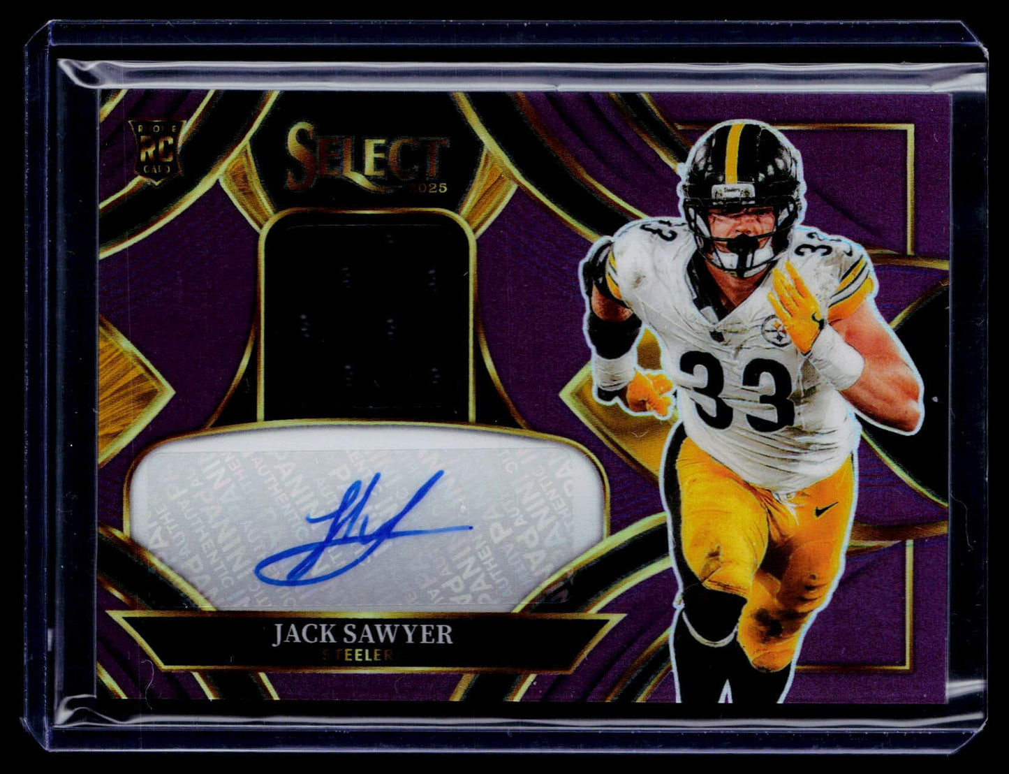 2025 Panini Select Jack Sawyer Rookie Signature Memorabilia Purple Prizm #/49