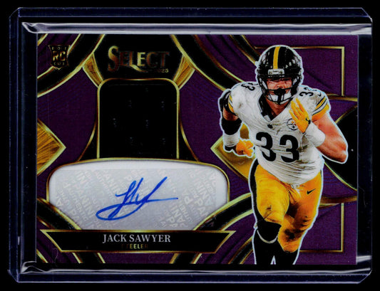 2025 Panini Select Jack Sawyer Rookie Signature Memorabilia Purple Prizm #/49