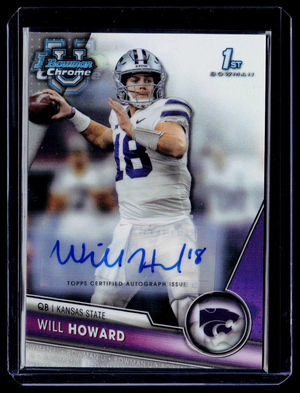 2023 Bowman University Chrome #93 Will Howard Prospect Autograph Refractor #/499