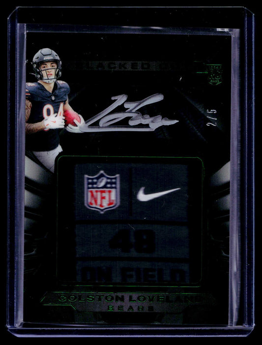 2025 Panini Black #BJA-CLD Colston Loveland Blacked Out Laundry Tag Autos #/5