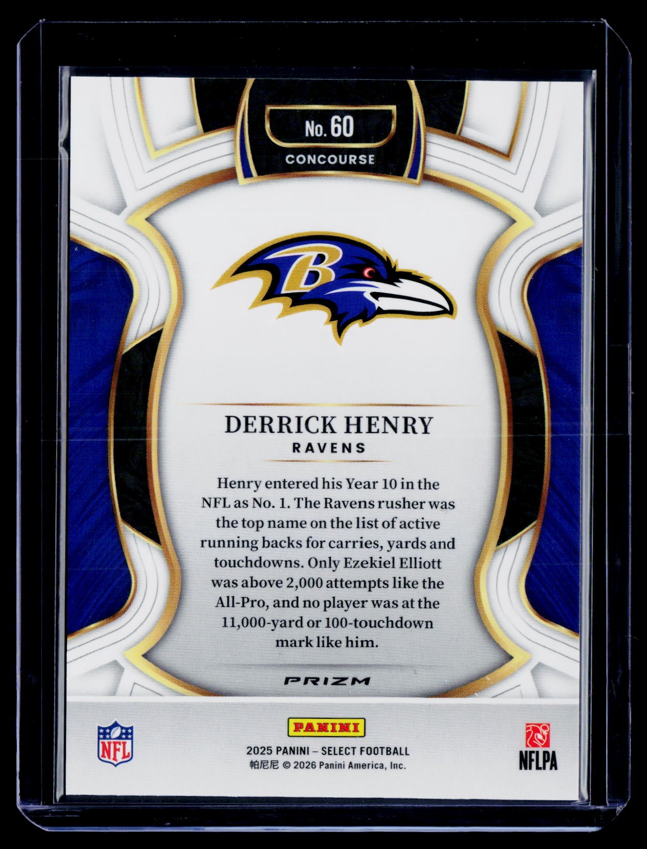 2025 Panini Select #60 Derrick Henry Zebra Prizm Shock