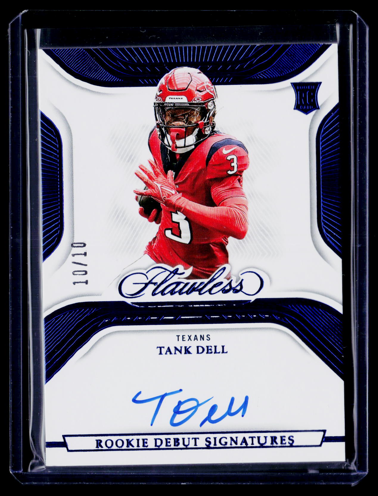 2023 Panini Flawless #RDS-TDE Tank Dell Rookie Debut Signatures Sapphire #/10
