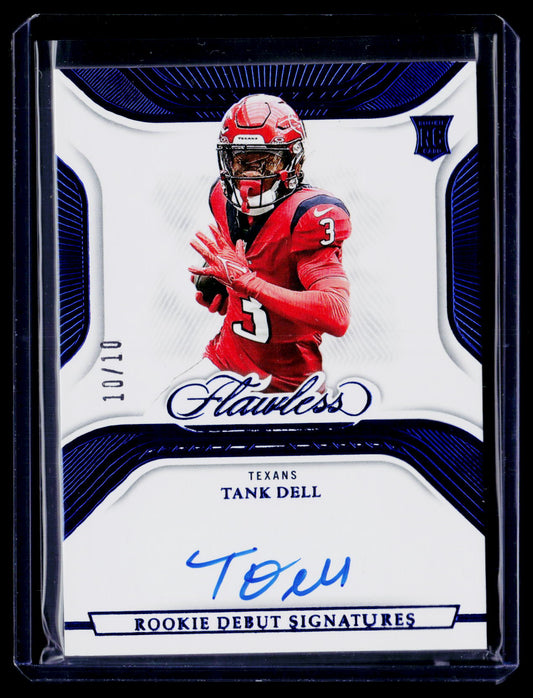 2023 Panini Flawless #RDS-TDE Tank Dell Rookie Debut Signatures Sapphire #/10