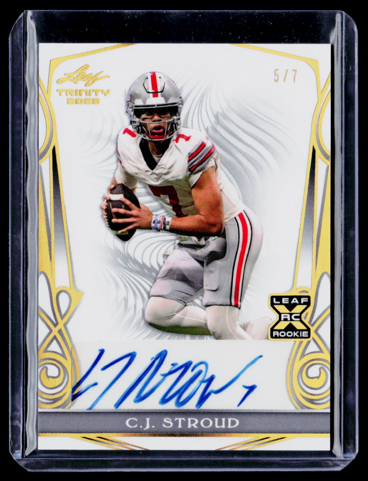2023 Leaf Trinity #BA-CJS C.J. Stroud Gold Spectrum #/7