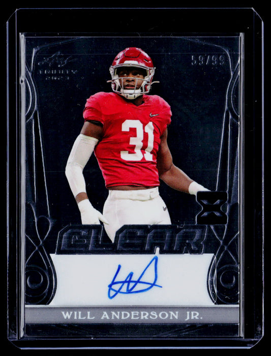 2023 Leaf Trinity #CA-WAJ Will Anderson Jr. Clear Silver #/99